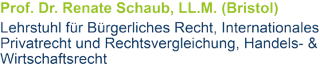 Logo LS für Bürgerliches Recht, Internationales Privatrecht und Rechtsvergleichung, Handels- und Wirtschaftsrecht